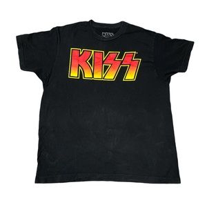 Kiss Original Classic Logo Band Black Tee Shirt